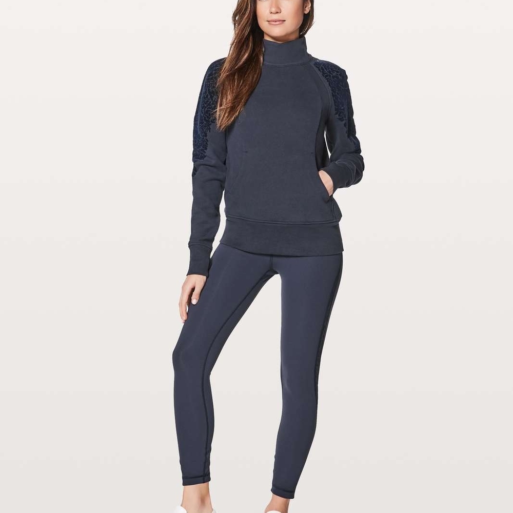 Women's Lululemon Navy Cowl Neck Pullover Sweater